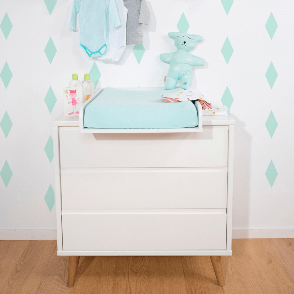Childhome Retro Rio 3 Drawer Chest and Changing Unit - White