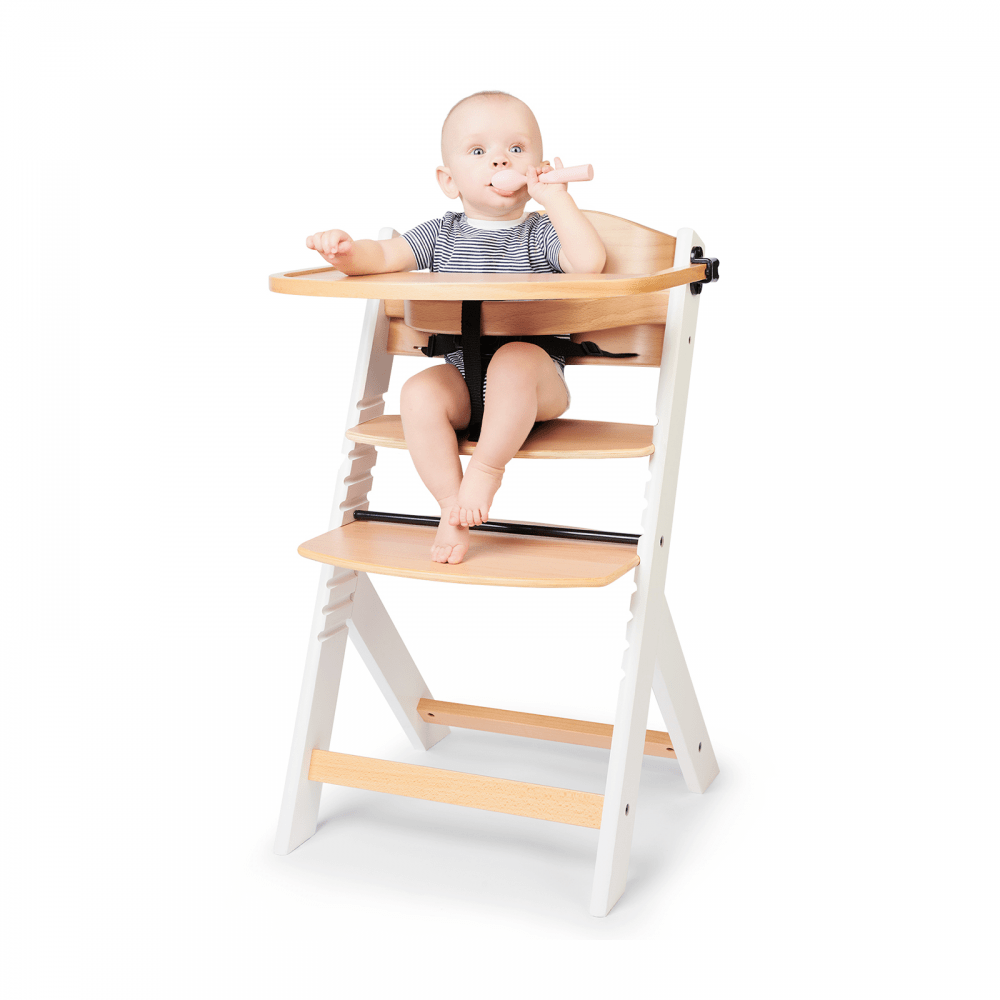 Kinderkraft Enock Wooden Higchair Wood White Feeding Chair