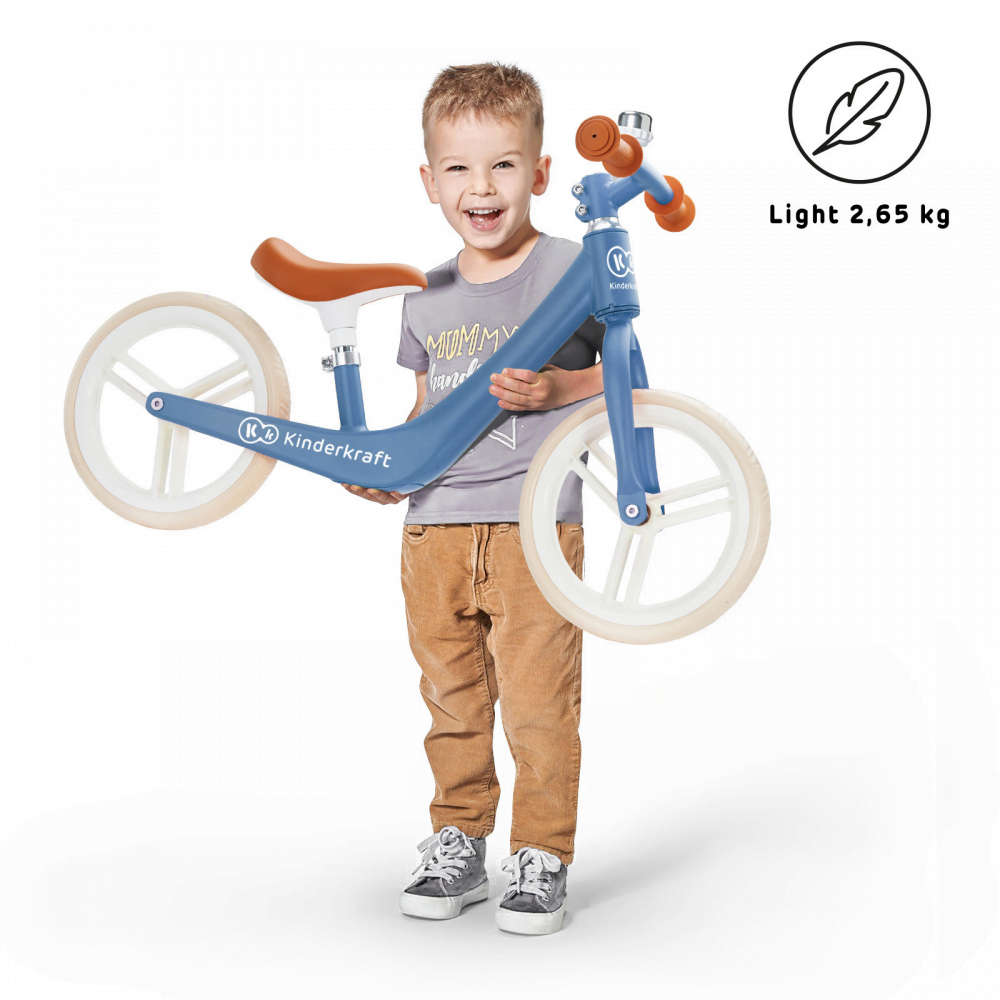 Kinderkraft Fly Plus Balance Bike Blue Sapphire Toddler Bike