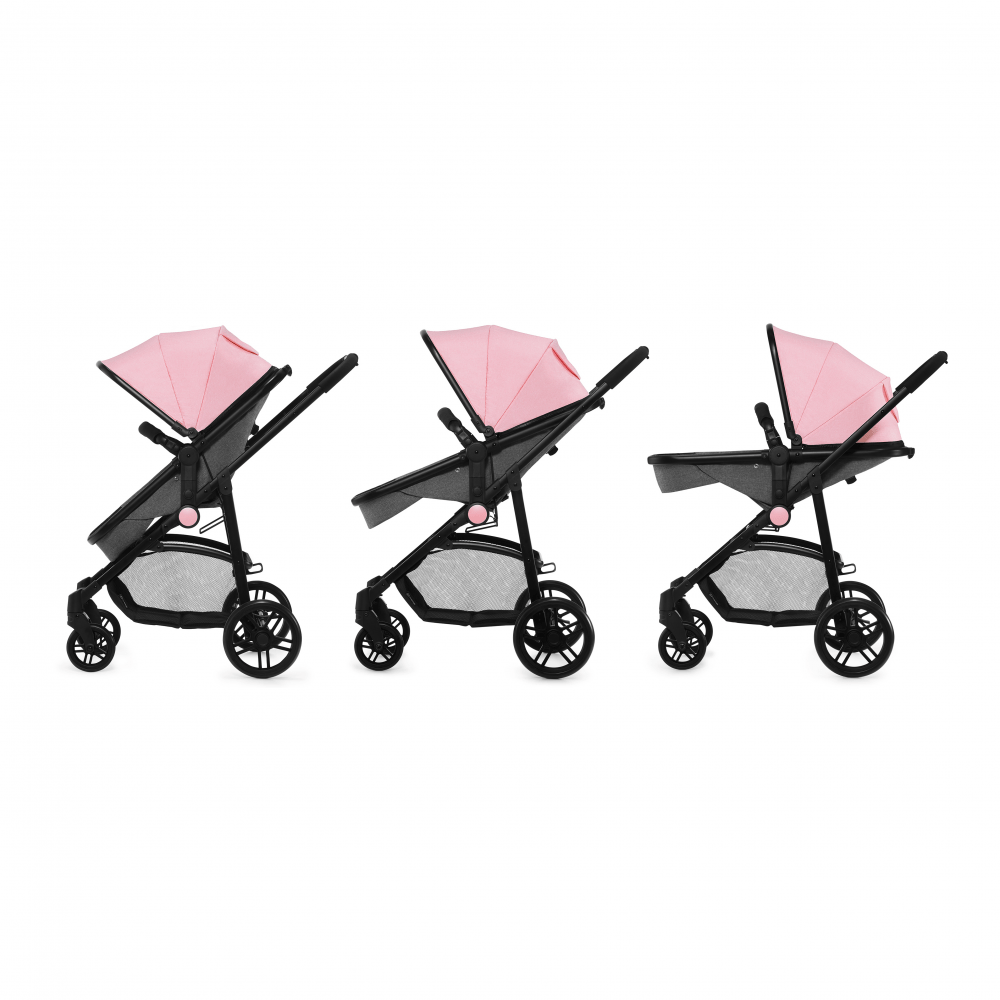 Kinderkraft Juli 3 in 1 Travel System Pink CarryCot Car Seat Stroller
