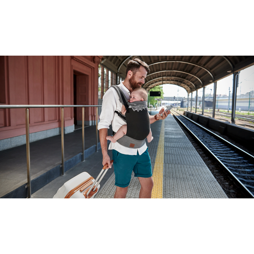 Kinderkraft Milo Baby Carrier Black Black Infant Carrier Baby Sling