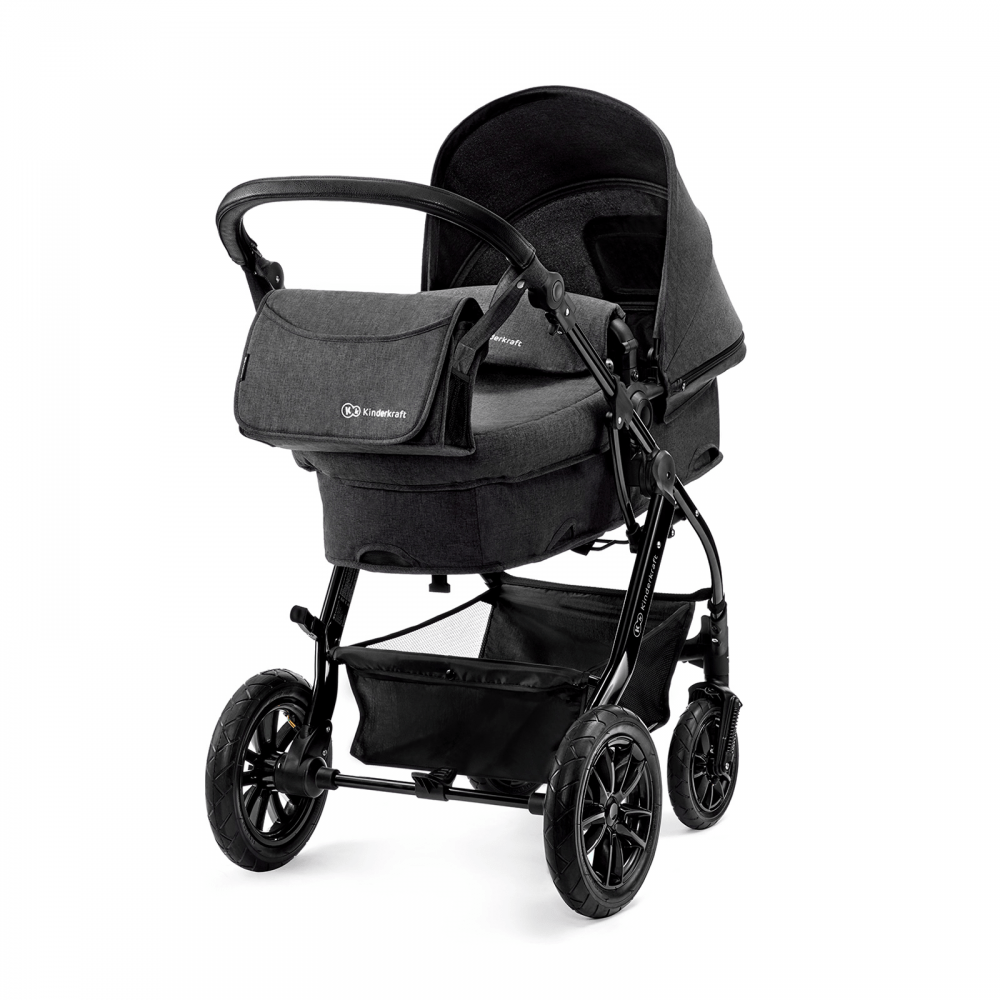 Kinderkraft Moov 3 in 1 Travel System Black Stroller Carrycot