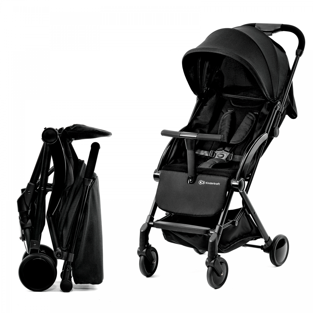 Kinderkraft Pilot Stroller Black Compact Stroller Lightweight
