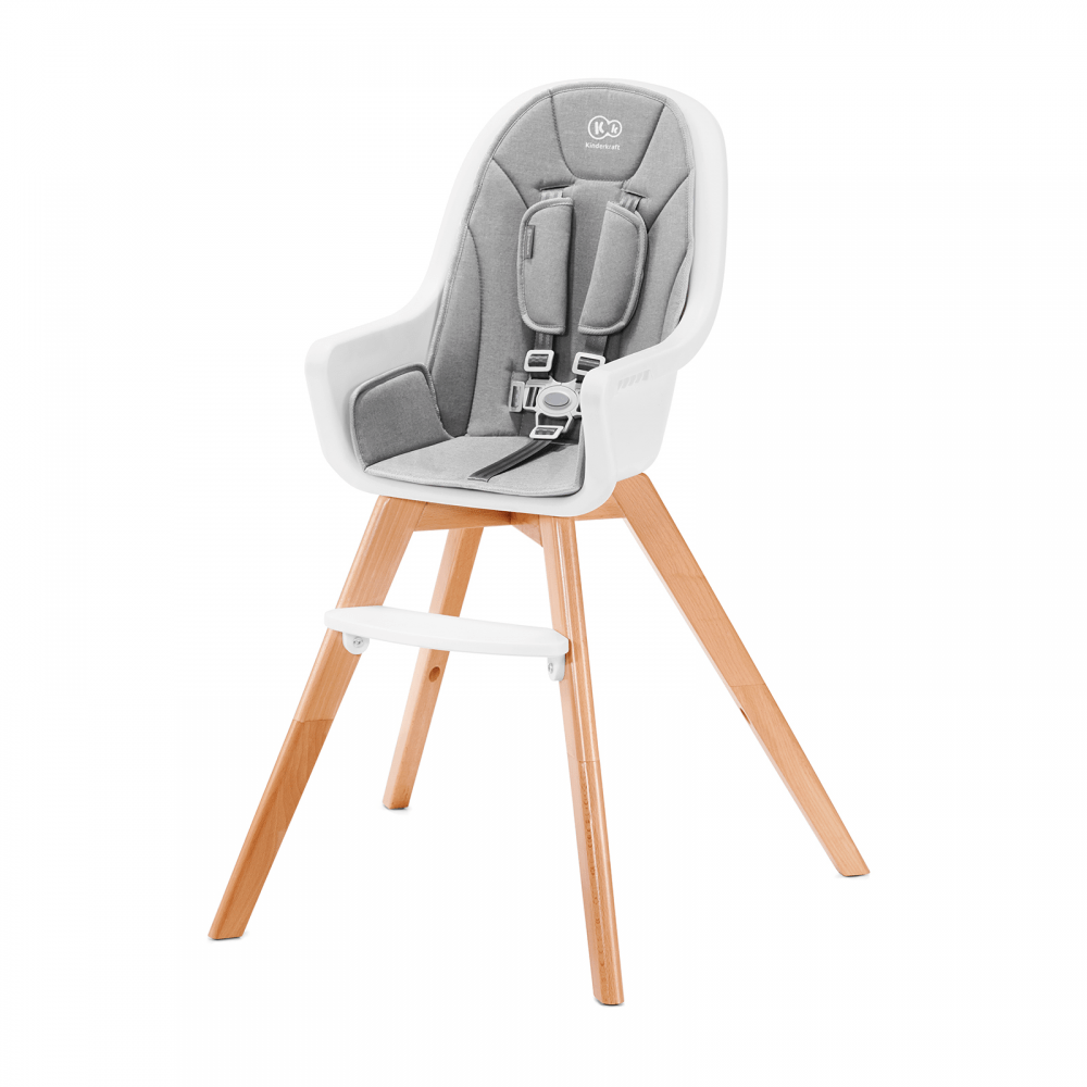 Kinderkraft Tixi 2 in 1 Highchair Grey Feeding Chair Baby Weaning