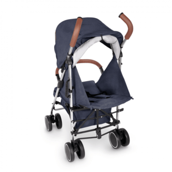 Ickle Bubba Discovery Max Stroller - Denim Blue / Silver - Back Ext