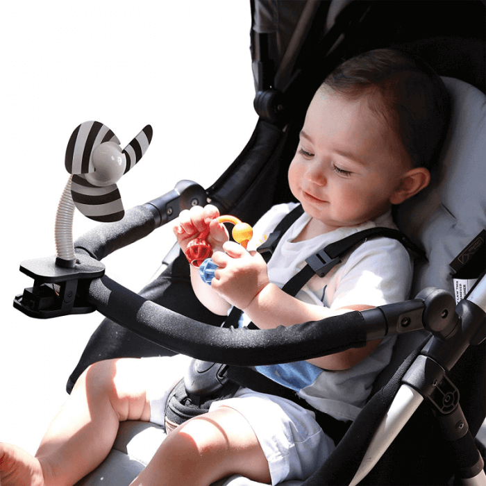 Dreambaby Portable Stroller Fan - Black & Grey - Lifestyle