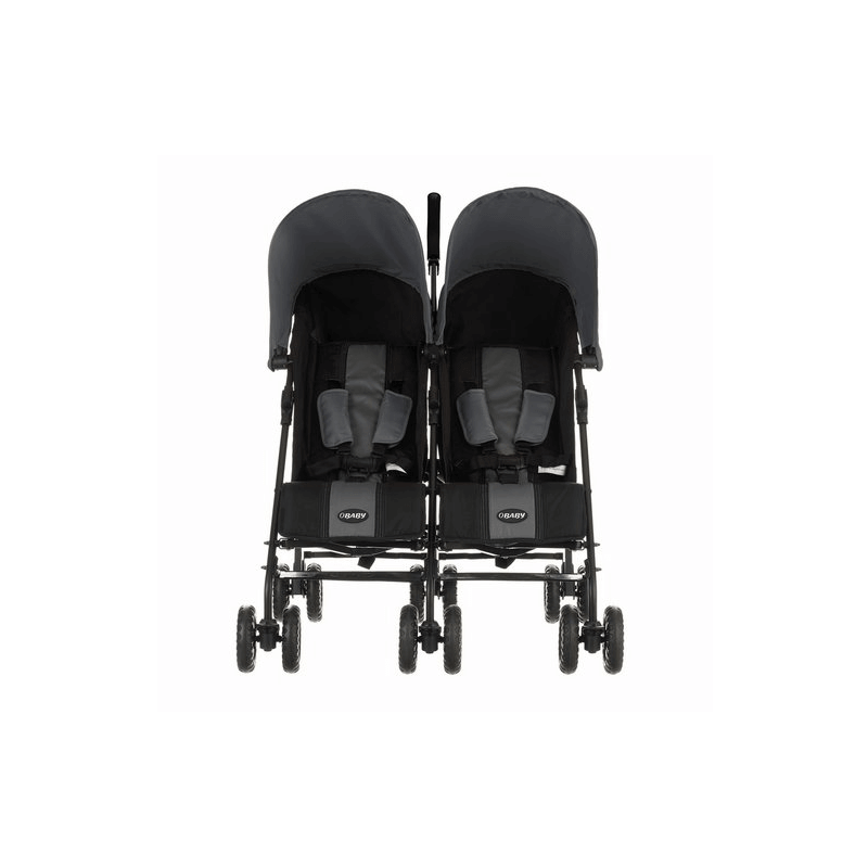 Obaby Apollo Twin Stroller Lightweight Double Pushchair Black Grey
