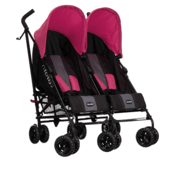 Obaby Apollo Twin Stroller - Black / Pink - Right