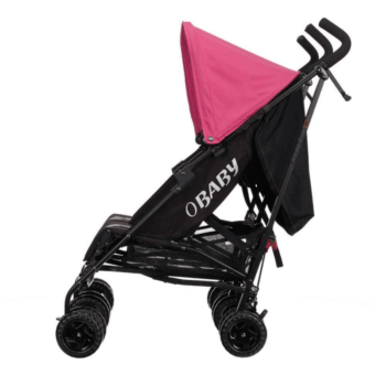 Obaby Apollo Twin Stroller - Black / Pink - Side