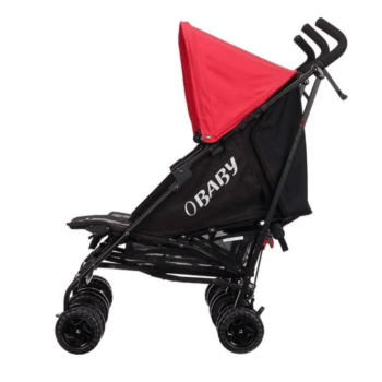Obaby Apollo Twin Stroller - Black / Red - Side