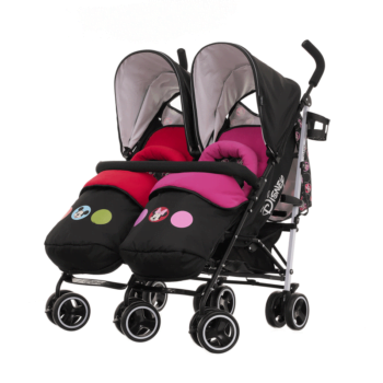 Obaby Disney Twin Stroller - Mickey & Minnie Circles