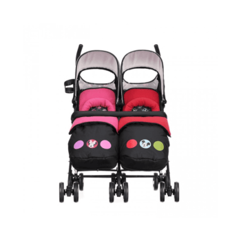 Obaby Disney Twin Stroller - Mickey & Minnie Circles - Front