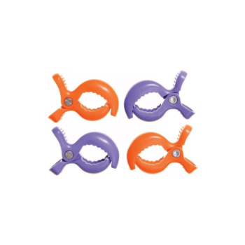 Dreambaby Strollerbuddy Stroller Clips - Purple & Orange