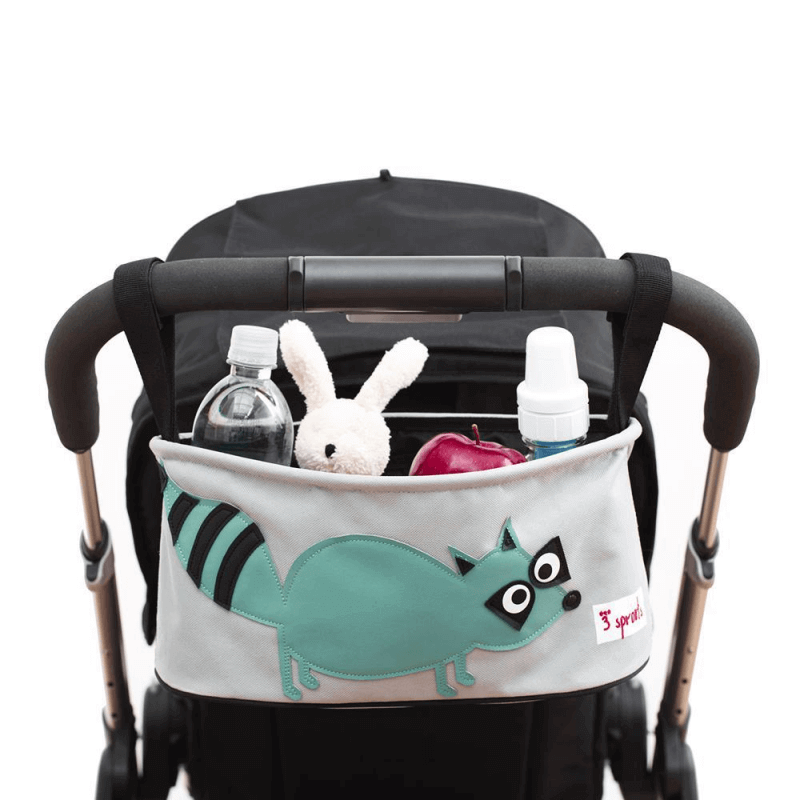 3 Sprouts Stroller Organiser - Raccoon