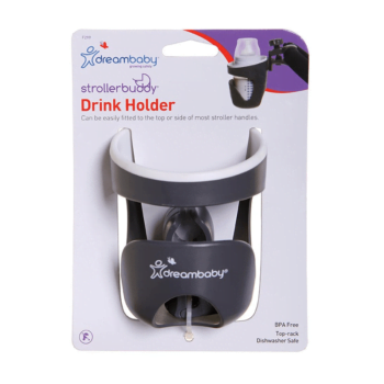 Dreambaby Strollerbuddy Drink Holder - Grey - Packaging