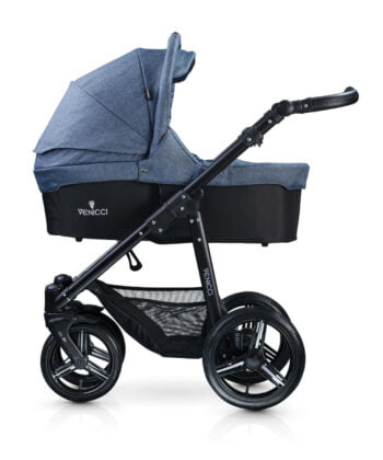 Venicci Soft 3-in-1 Travel System - Denim Blue / Black - Carrycot