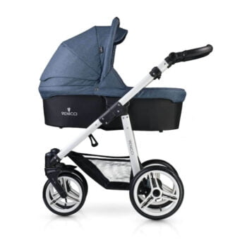 Venicci Soft 3-in-1 Travel System - Denim Blue / White - Carrycot