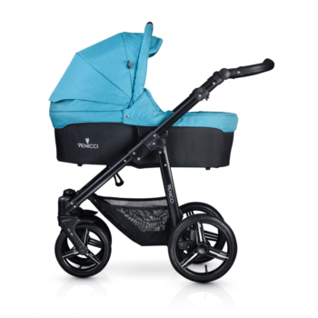 Venicci Soft 3-in-1 Travel System - Denim Sky / Black - Carrycot