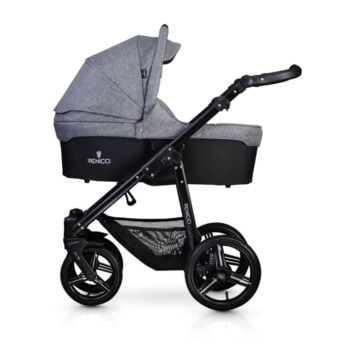 Venicci Soft 3-in-1 Travel System - Denim Grey / Black - Carrycot