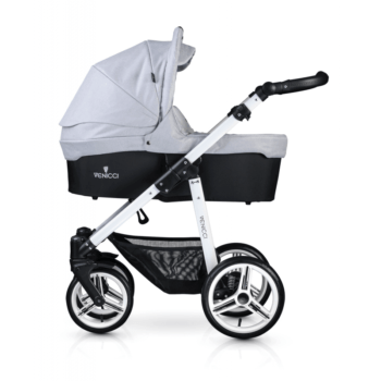 Venicci Soft 3-in-1 Travel System - Light Grey / White - Carrycot