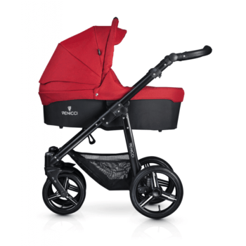 Venicci Soft 3-in-1 Travel System - Denim Red / Black - Carrycot