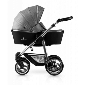 Venicci Silver 3-in-1 Travel System - Denim Grey / Black - Carrycot