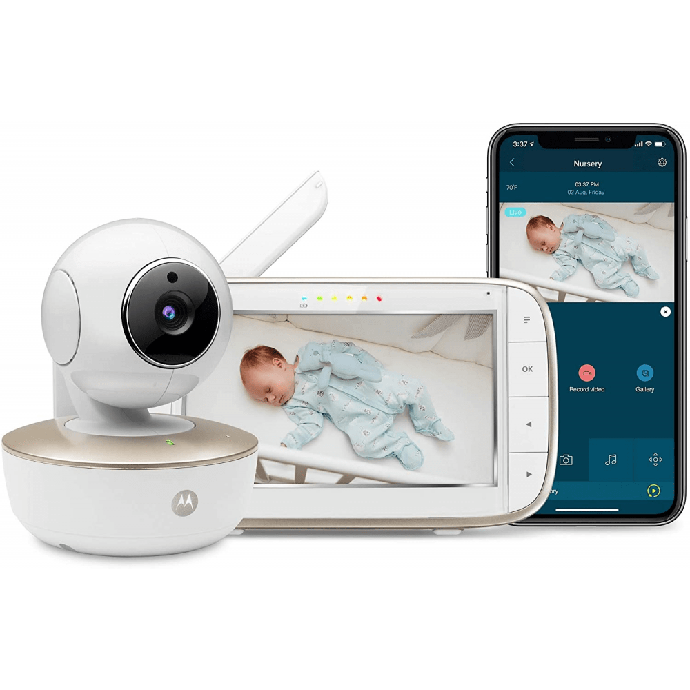 Motorola MBP855CONNECT-2 Portable 5 Video Baby Monitor with Wi-Fi Viewing Zoom Remote Pan 2 Rechargeable Cameras Two-Way Audio Tilt and Room Temperature Display 