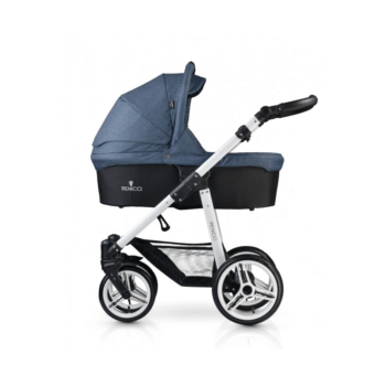 Venicci Soft 3-in-1 Travel System - Denim Blue - White Stroller