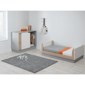 East Coast Urban Cot Bed Contemporary Design Grey White Wood