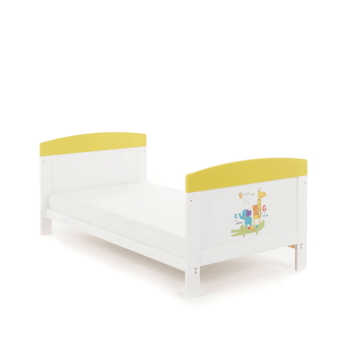 Obaby Grace Inspire Cot Bed & Mattress - B Is For Bear Happy Safari - Toddler Bed