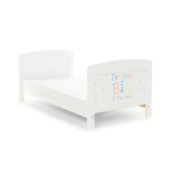 Obaby Grace Inspire Cot Bed & Mattress - Dream Big Little One - Toddler Bed