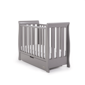 Obaby Stamford Space-Saver Sleigh Cot - Taupe Grey