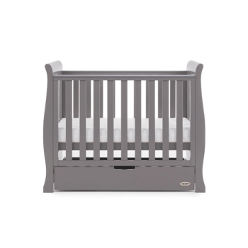Obaby Stamford Space-Saver Sleigh Cot - Taupe Grey - Height 2