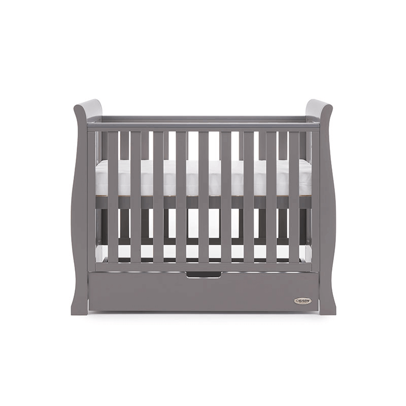 Obaby Stamford Space-Saver Sleigh Cot - Taupe Grey