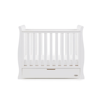 Obaby Stamford Space-Saver Sleigh Cot - White - Height 1