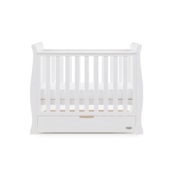 Obaby Stamford Space-Saver Sleigh Cot - White - Height 2