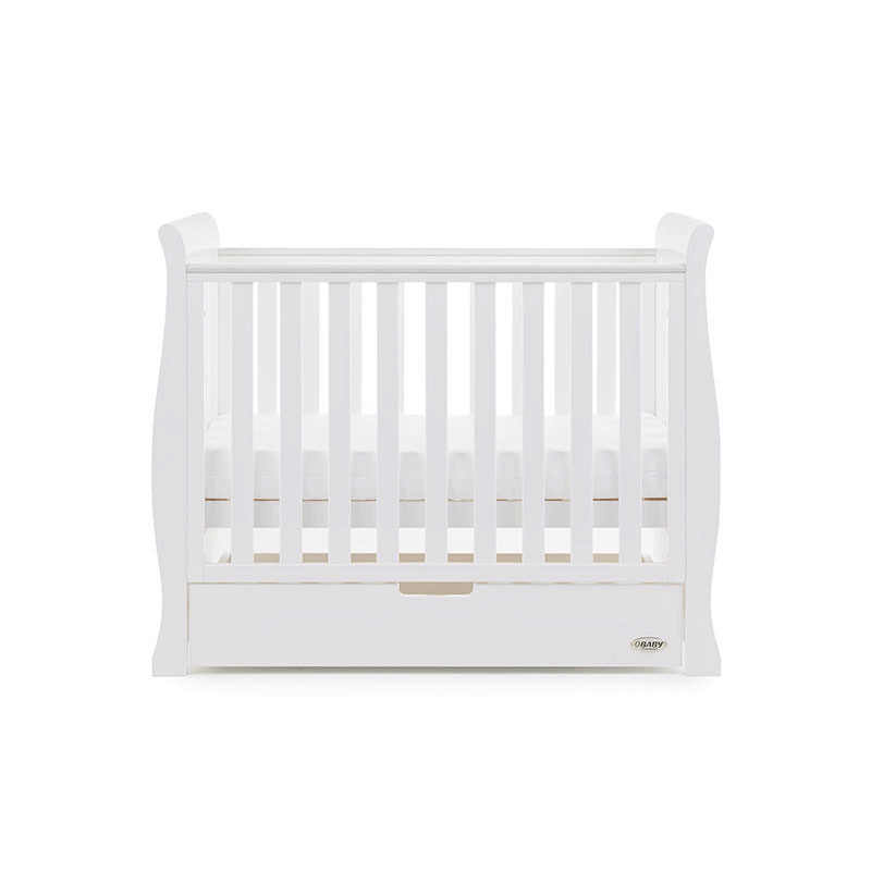 Obaby Stamford Space-Saver Sleigh Cot - White - Height 2