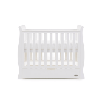 Obaby Stamford Space-Saver Sleigh Cot - White - Height 3