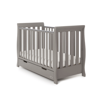 Obaby Stamford Mini Sleigh Cot Bed - Taupe Grey