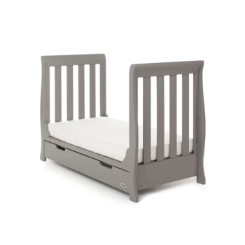 Obaby Stamford Mini Sleigh Cot Bed - Taupe Grey - Toddler Bed