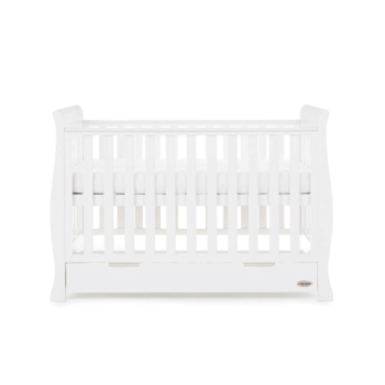 Obaby Stamford Mini Sleigh Cot Bed - White - Side