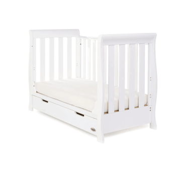 Obaby Stamford Mini Sleigh Cot Bed - White - Day Bed