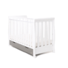 Obaby Stamford Mini Sleigh Cot Bed - White / Taupe Grey