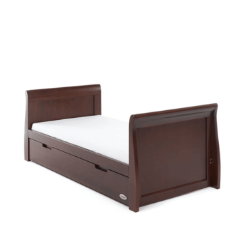 Obaby Stamford Classic Sleigh Cot Bed - Walnut - Toddler Bed