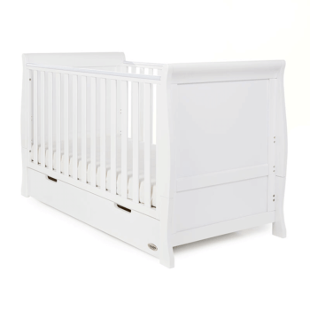 Obaby Stamford Classic Sleigh Cot Bed - White