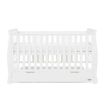 Obaby Stamford Classic Sleigh Cot Bed - White - Side