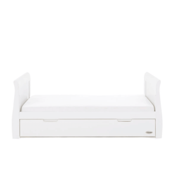 Obaby Stamford Classic Sleigh Cot Bed - White - Toddler Bed Side