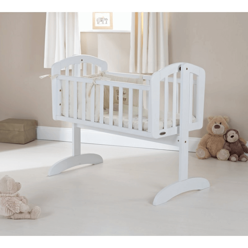 Obaby Sophie Swinging Crib - White - Lifestyle