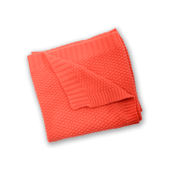 East Coast Knitted Blanket - Coral - Front