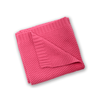 East Coast Knitted Blanket - Raspberry - Front